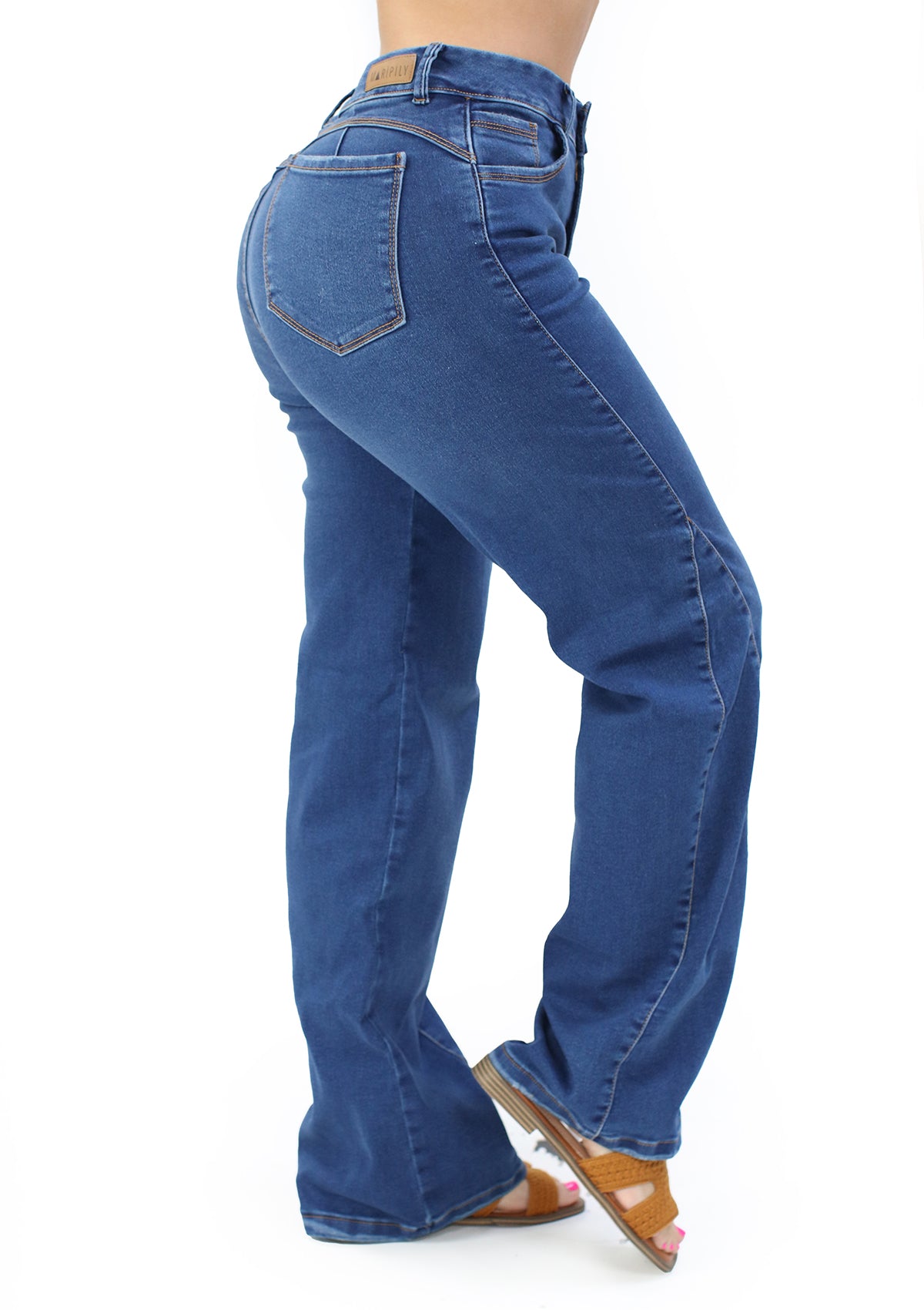 MRP-21618 Medium Denim Straight Fit Jean by Maripily Rivera