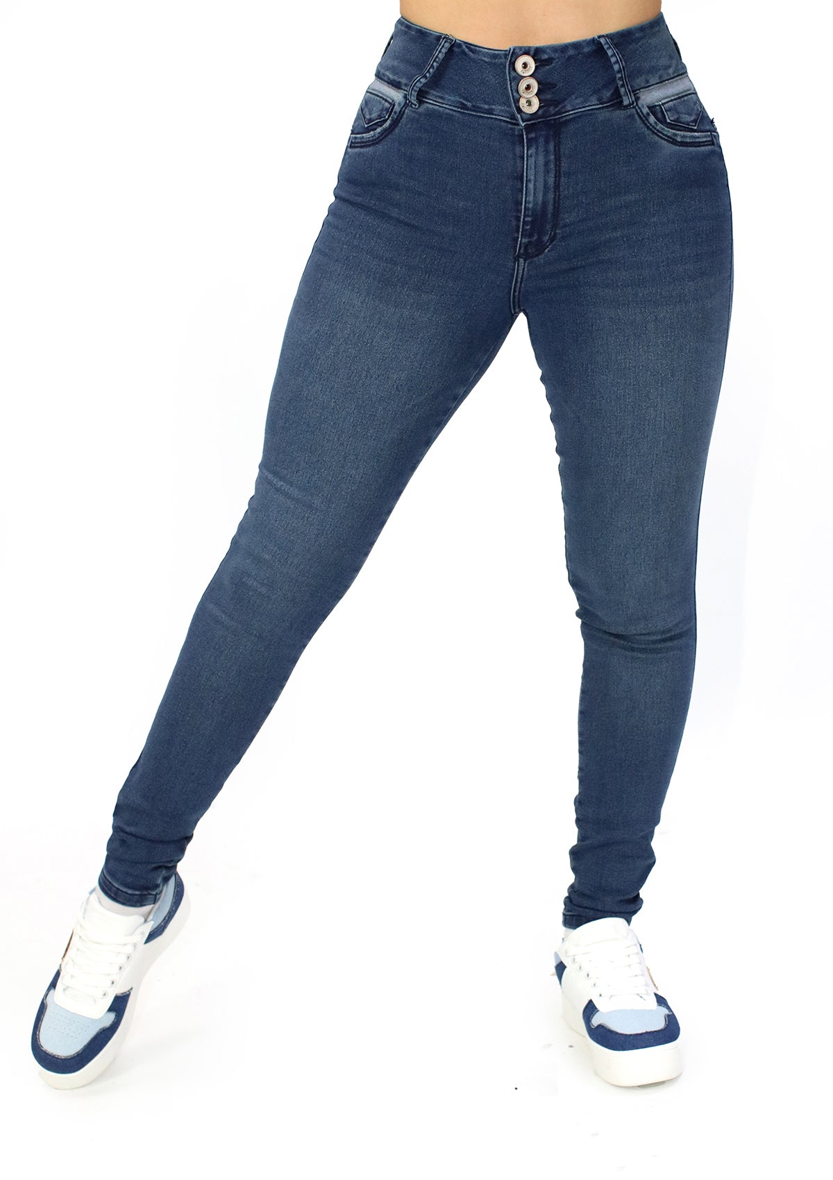MRP-21621 Medium Denim Skinny Jean by Maripily Rivera