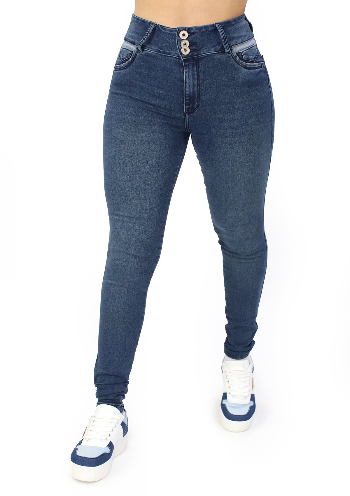 MRP-21621 Medium Denim Skinny Jean by Maripily Rivera