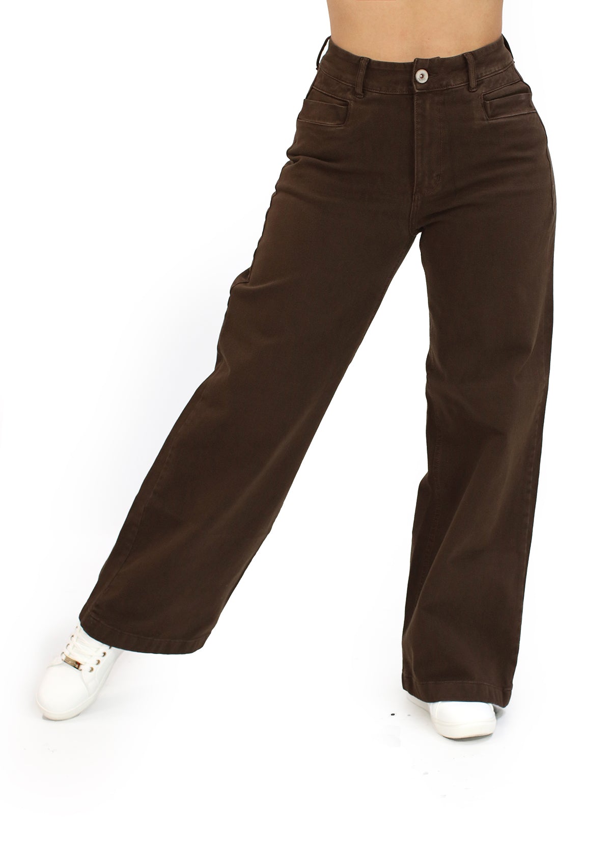 MRP-21625 Brown Denim Straight Fit Jean by Maripily Rivera