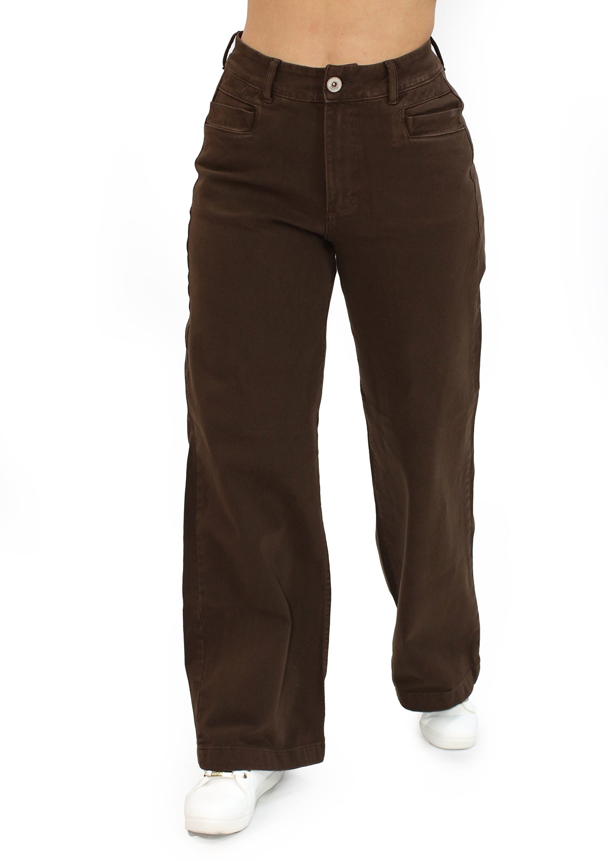 MRP-21625 Brown Denim Straight Fit Jean by Maripily Rivera