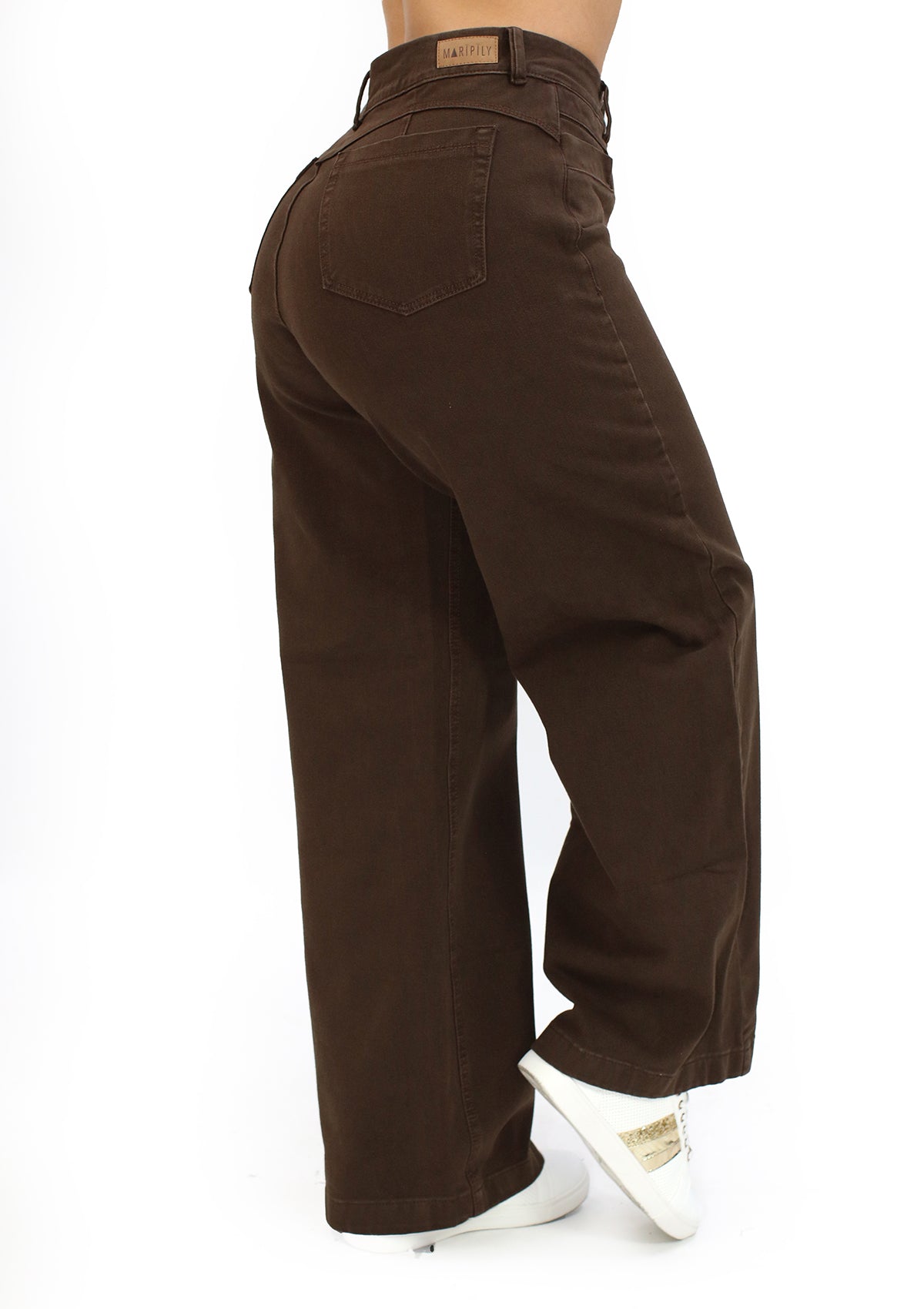 MRP-21625 Brown Denim Straight Fit Jean by Maripily Rivera