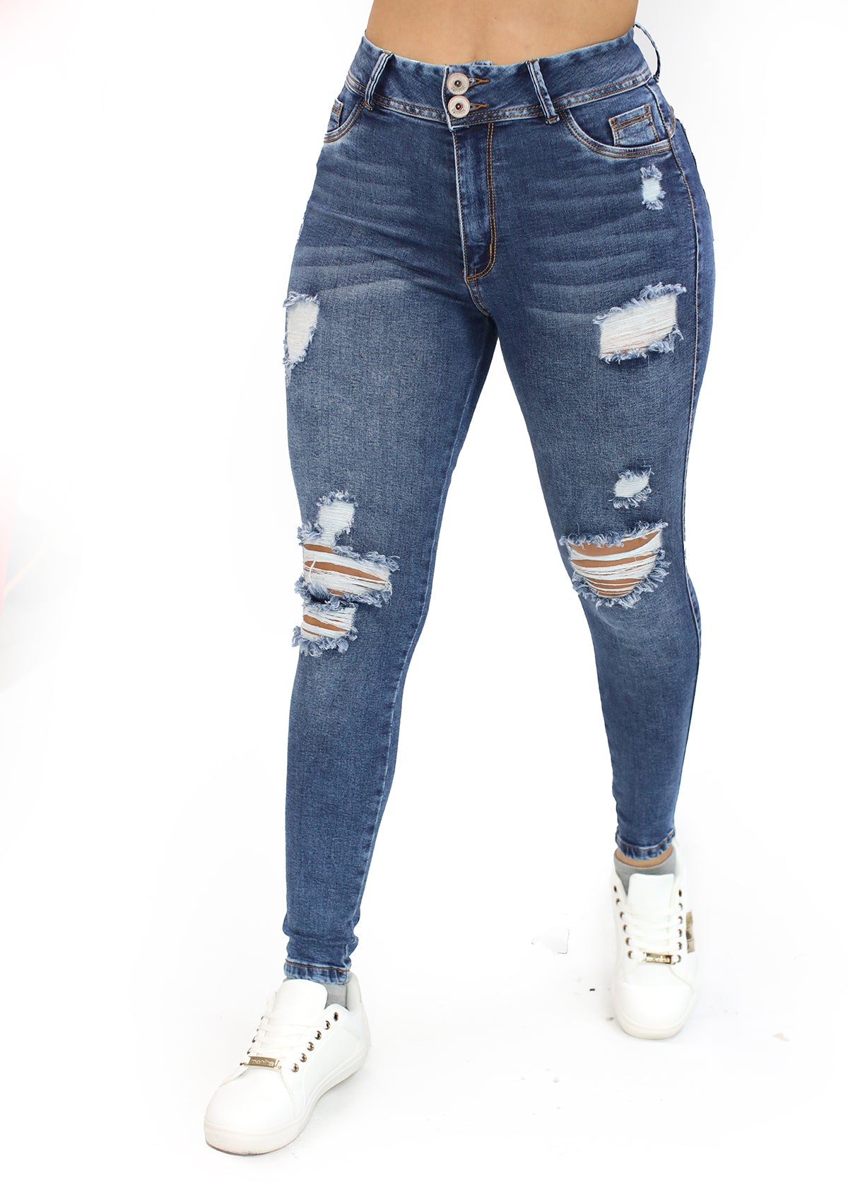 MRP-21627 Medium Denim Tobillero Jean by Maripily Rivera
