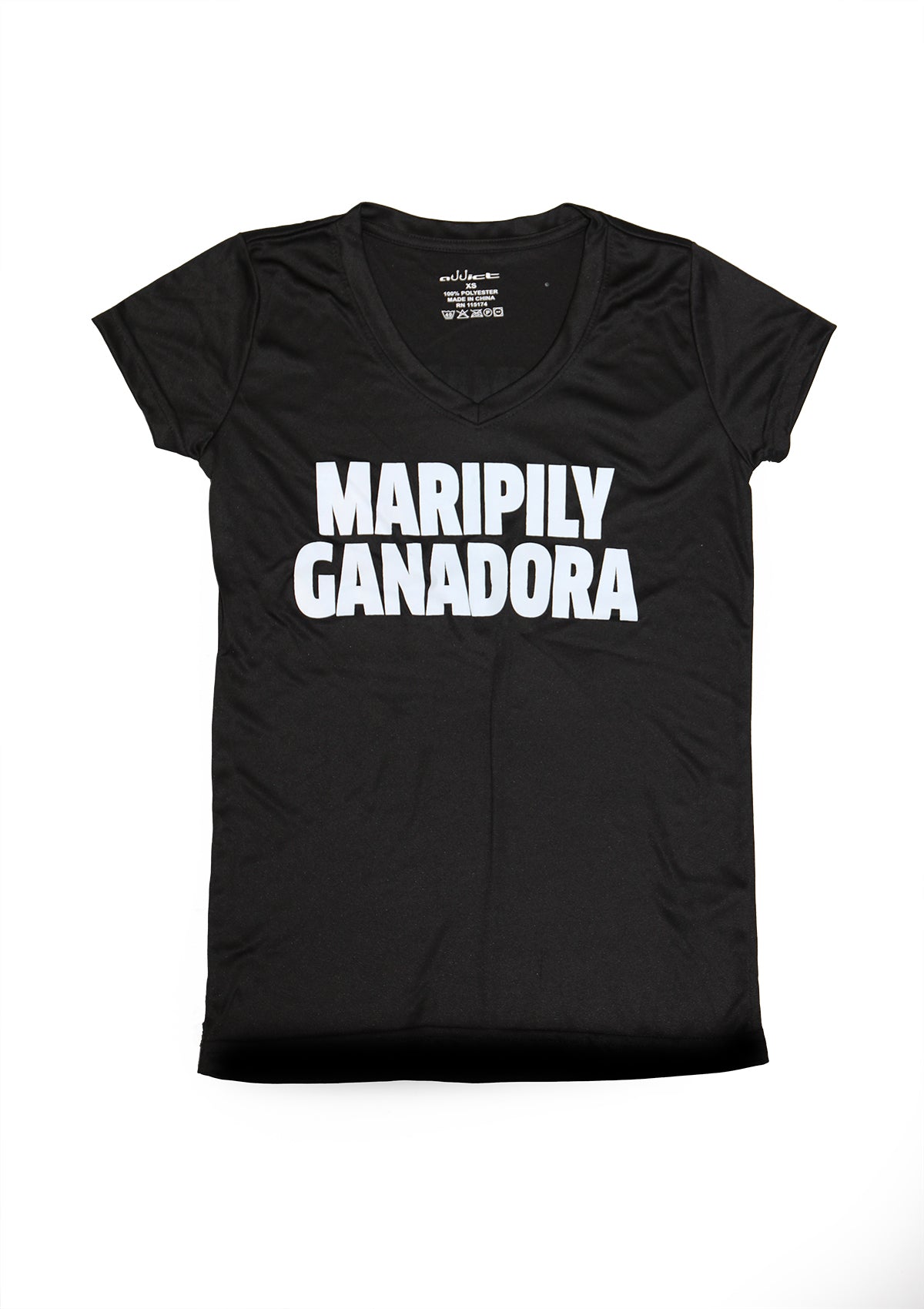 MS-V-100 Black Maripily Ganadora TShirt de Mujer