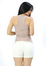 NY6216-T1558 Mocha Camara T-Shirt de Mujer