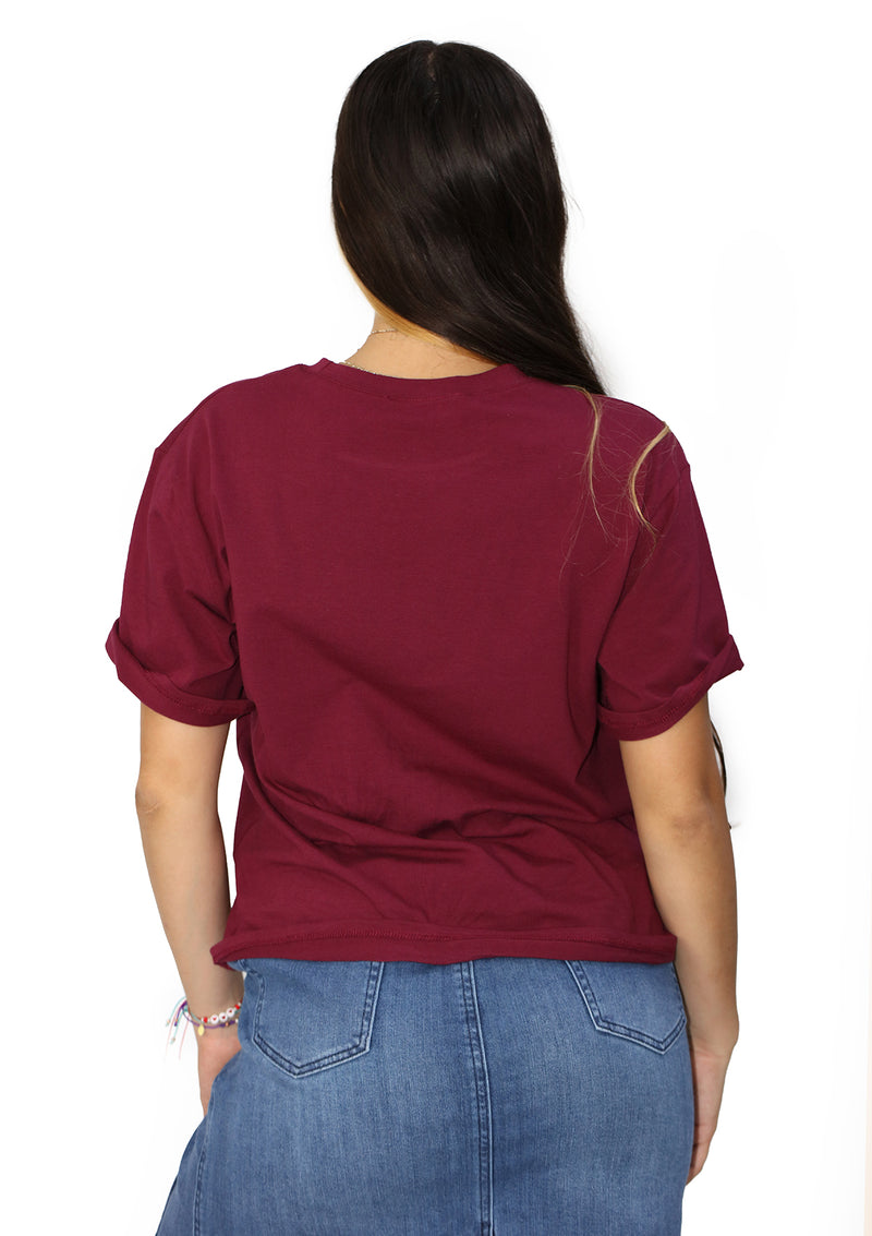 NY-6229 Wine Debi Tirar Mas Besos T-Shirt de Mujer