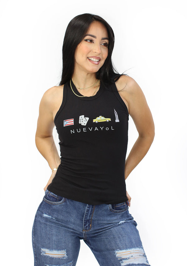 NY-6484 Black Nuevayol T-Shirt de Mujer