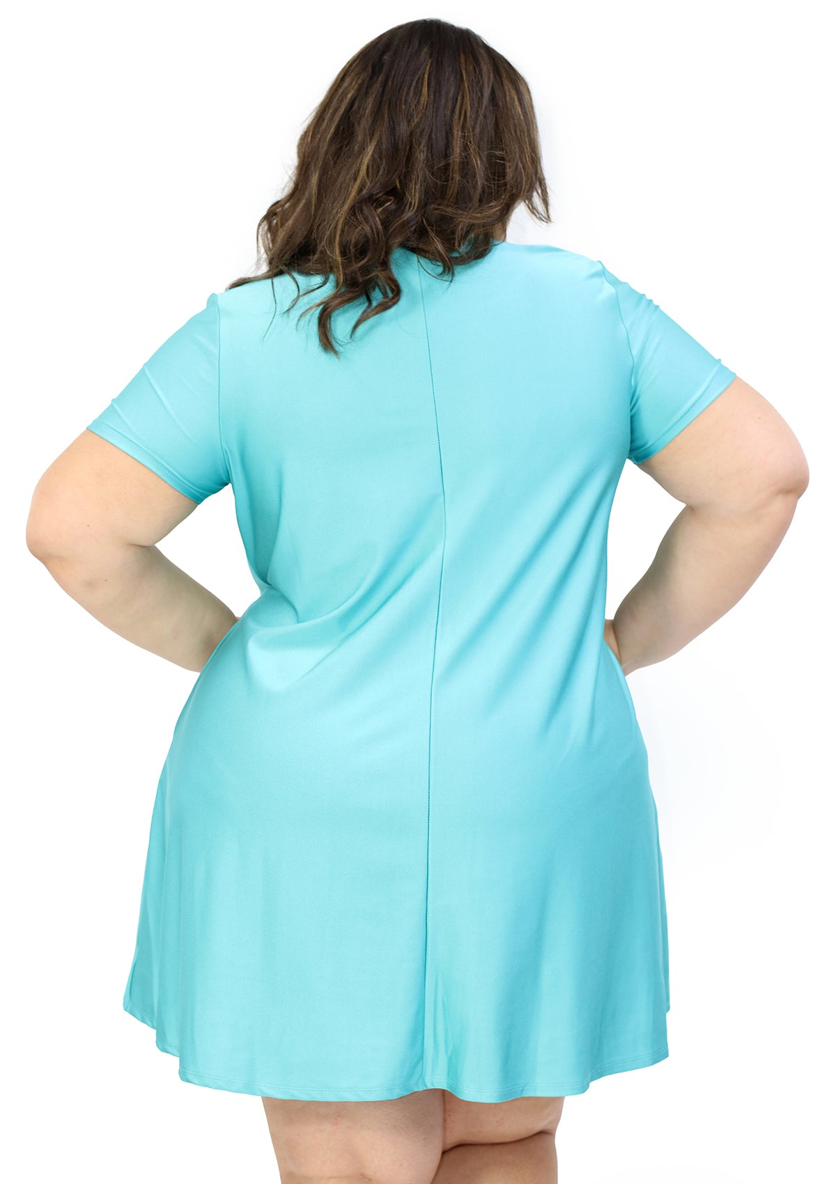 NY-D-1443-PL Aqua Traje de Mujer Plus