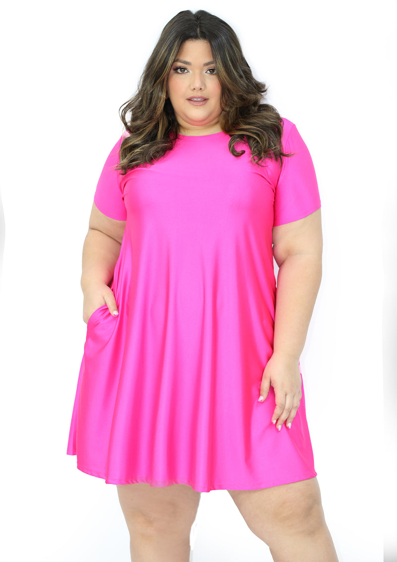 NYD1443PL Fuchsia Traje de Mujer Plus