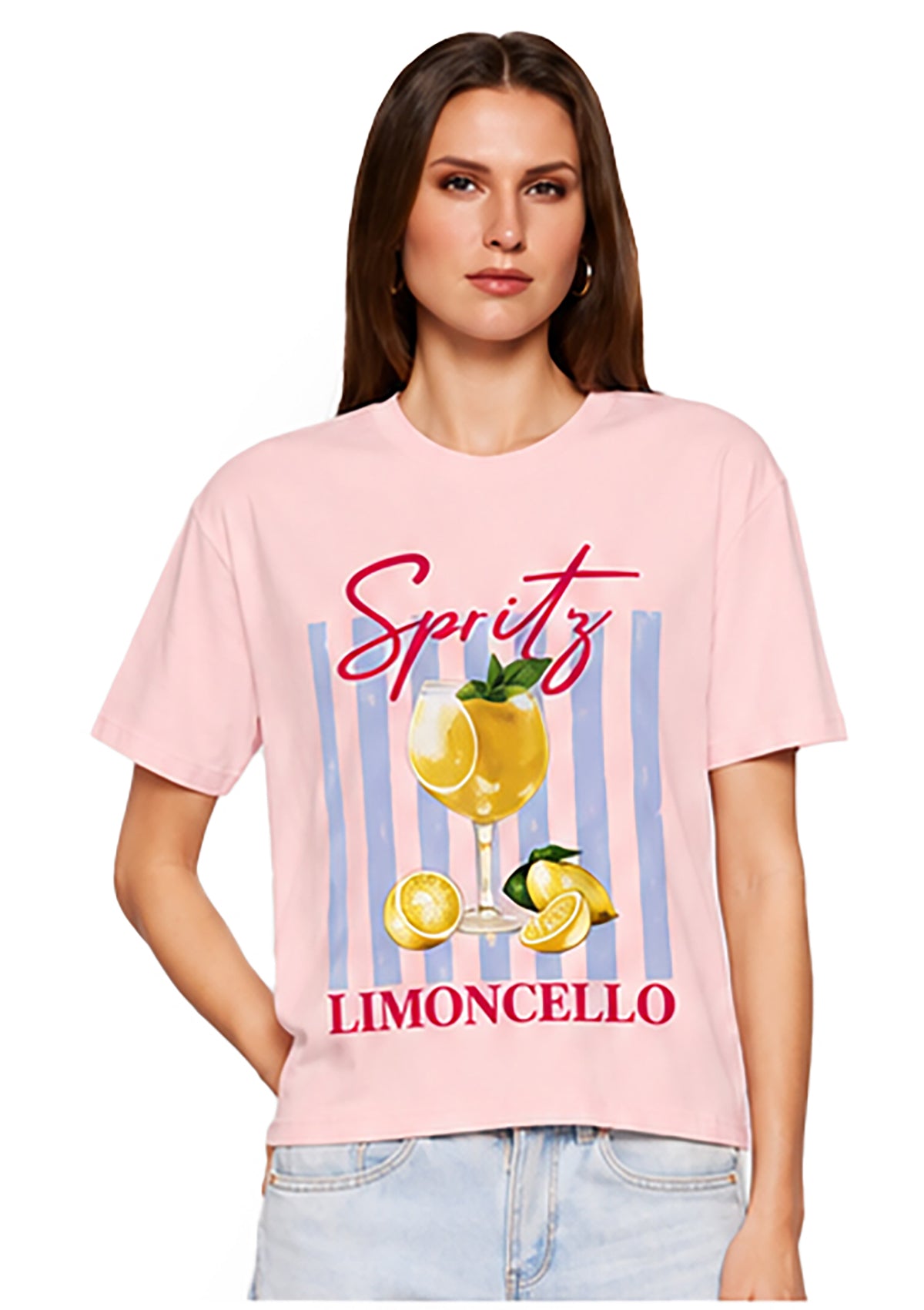 NY-T-1622-OV Pink Spritz Limoncello T-Shirt de Mujer