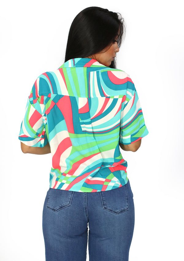 OM-T-5073 Green Blusa de Mujer