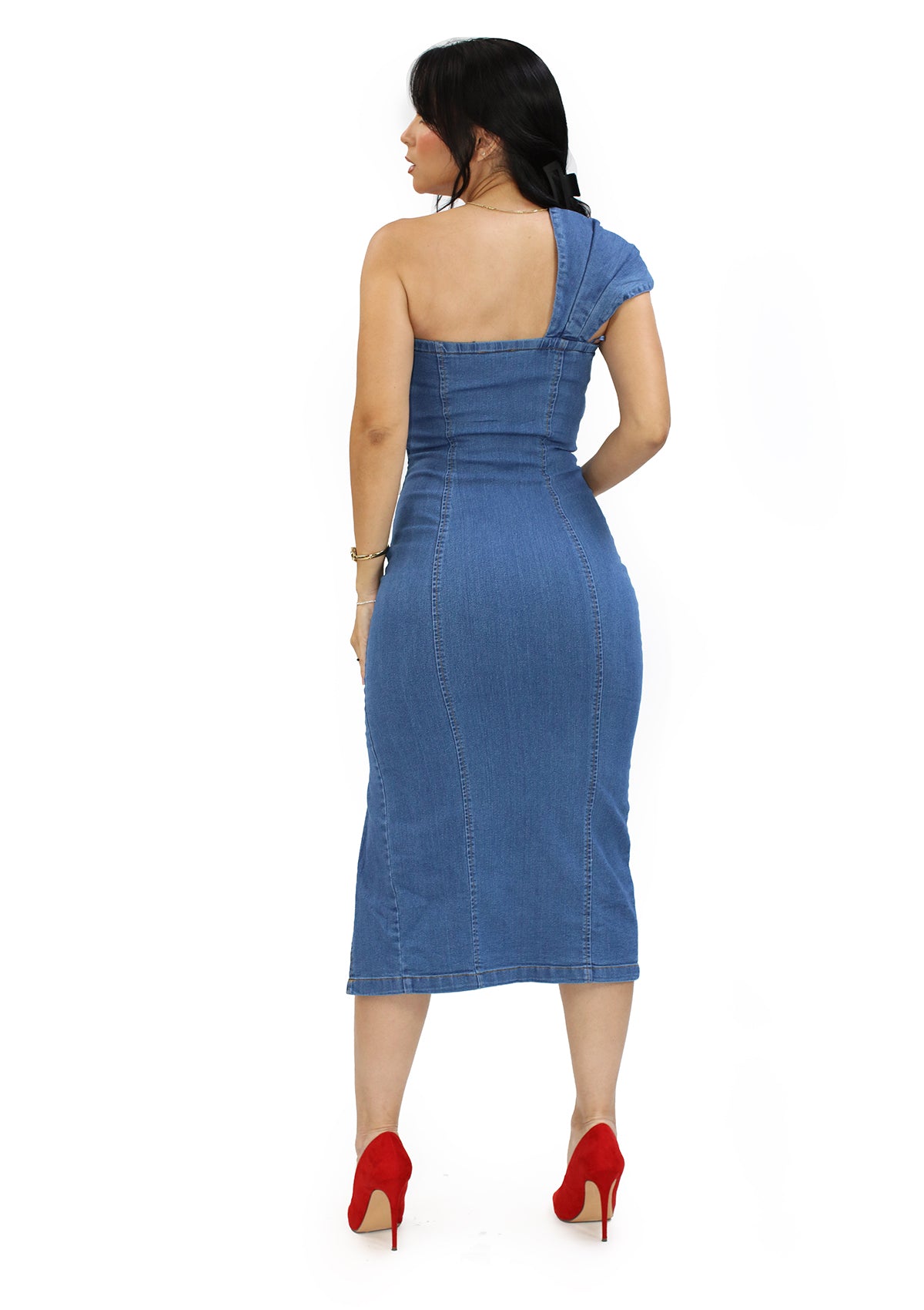 PH-MD-131 Medium Denim Vestido de Mujer