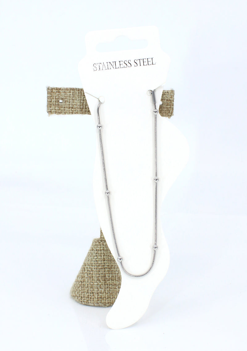 PP-3441-E Silver Stainless Steel Tobillera de Mujer