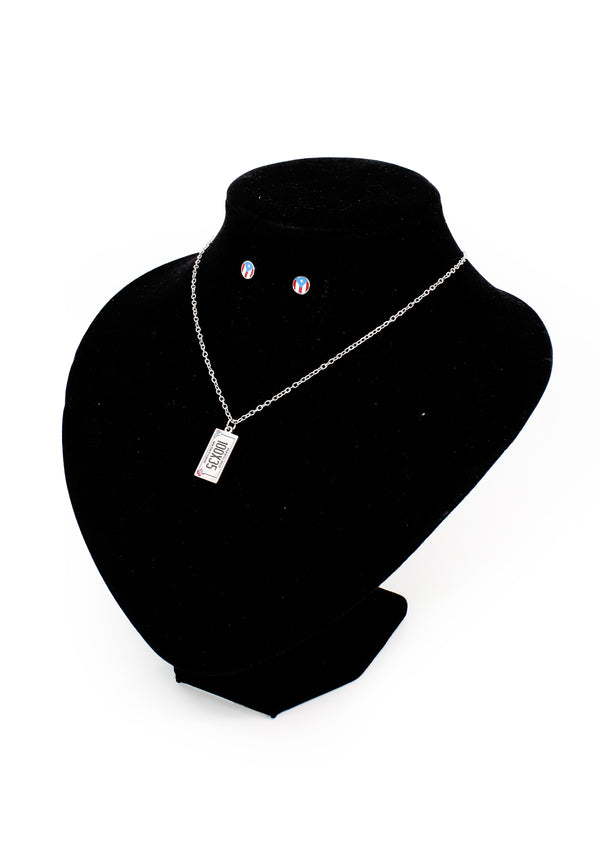 PP-3460-B Silver 100X35 Set Cadena Charm & Pantallas
