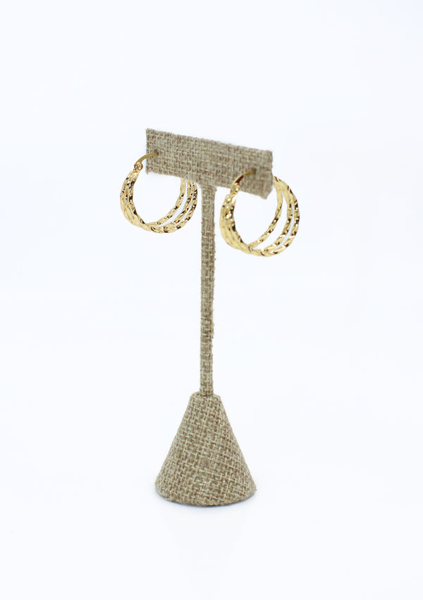 PP-3468-D Gold Argollas Pantalla de Mujer