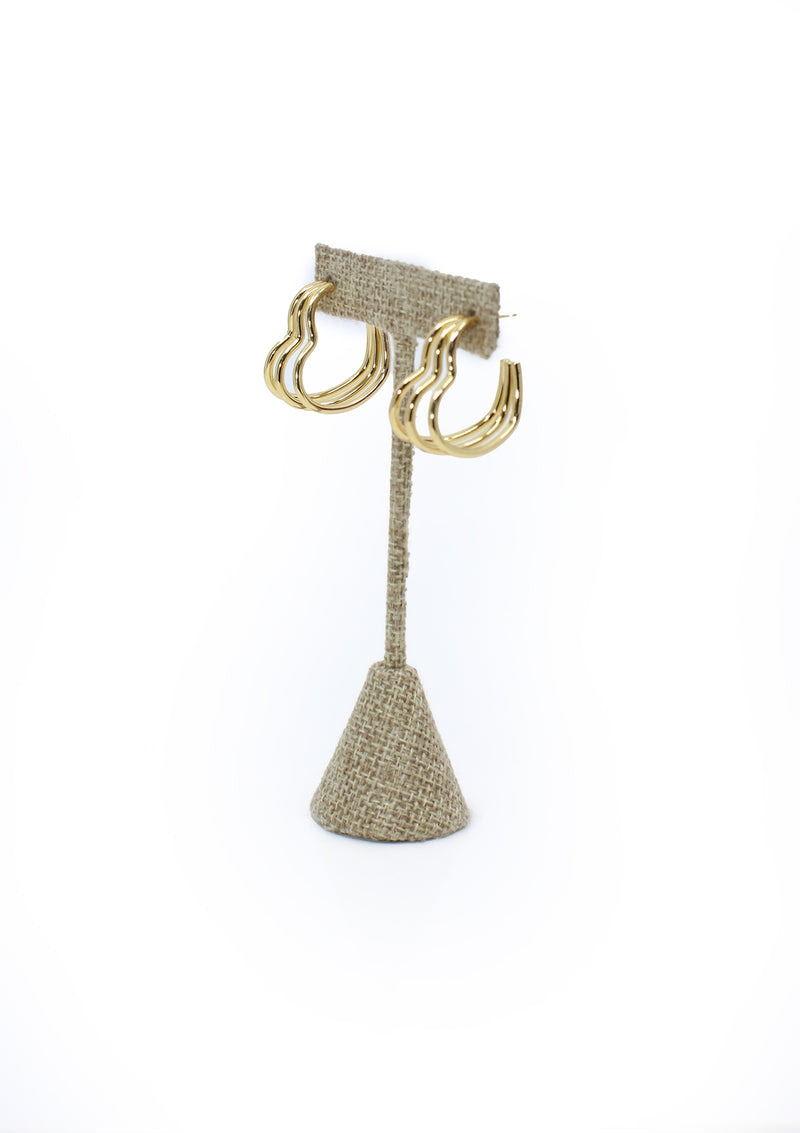 PP-3468-E Gold Heart Argollas Pantalla de Mujer