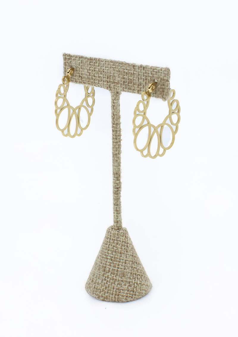 PP-3468-C Gold Argollas Pantalla de Mujer
