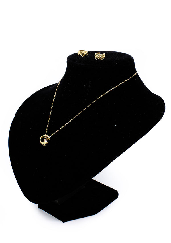 PP-3476-A Gold Huggie Cadena Charm & Pantallas