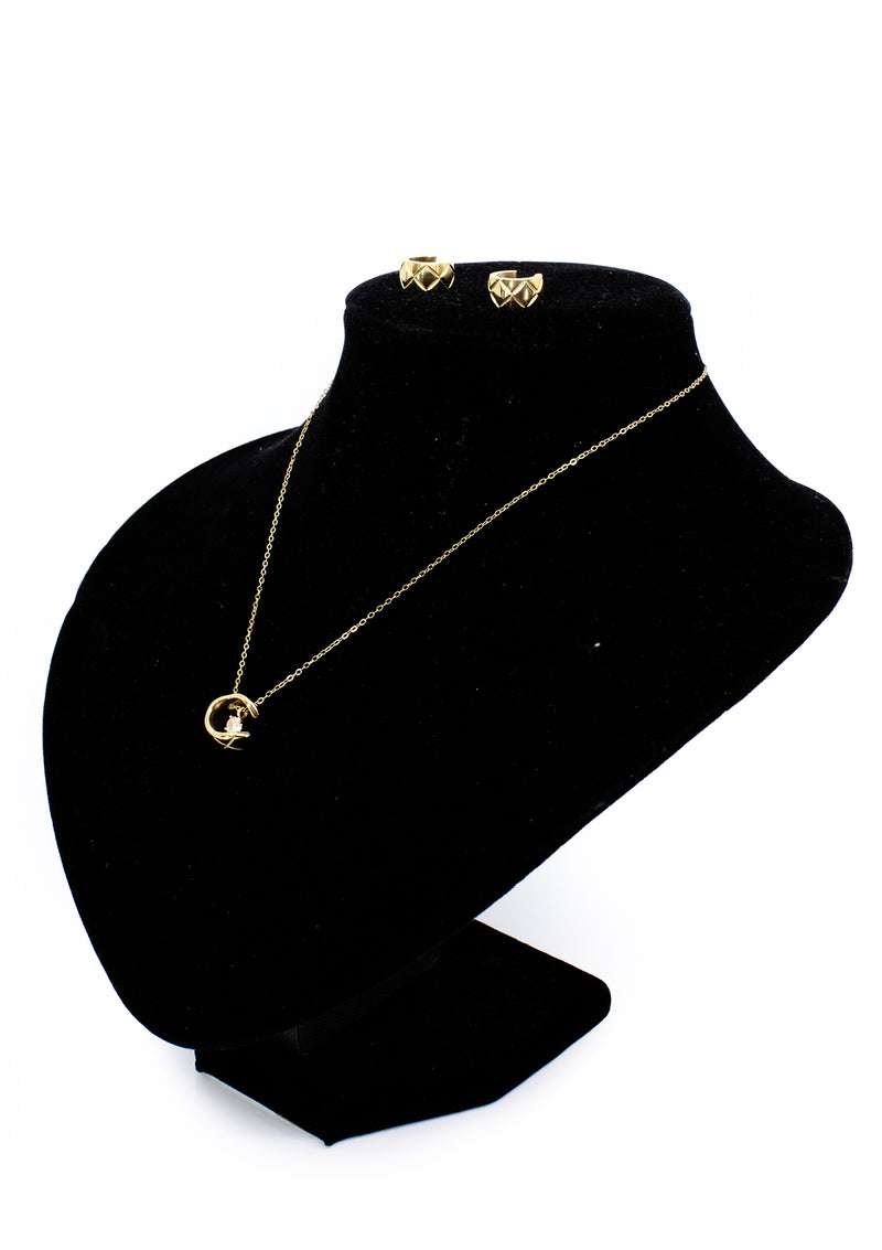 PP-3476-A Gold Huggie Cadena Charm & Pantallas