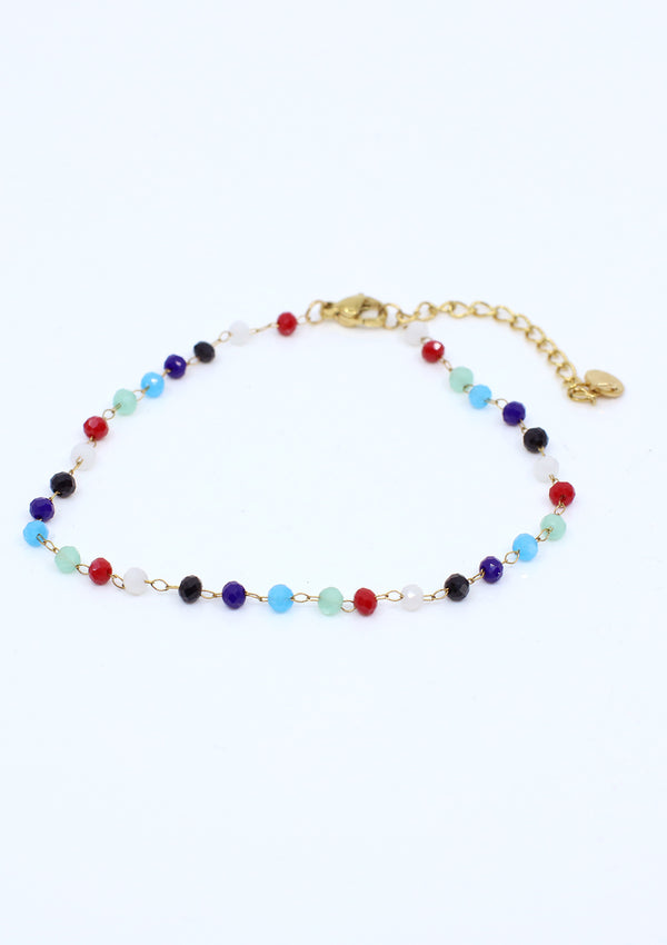 PP-3486-A Gold Colorful Stainless Steel Tobillera de Mujer