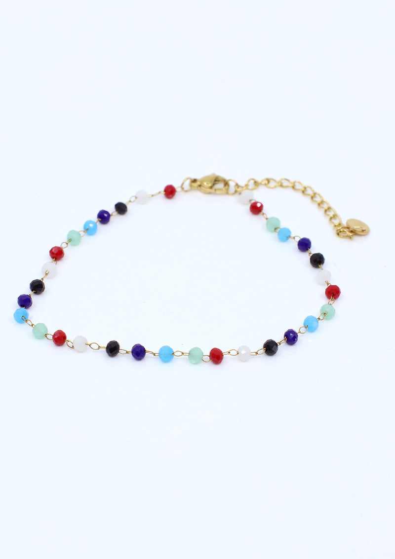 PP-3486-A Gold Colorful Stainless Steel Tobillera de Mujer