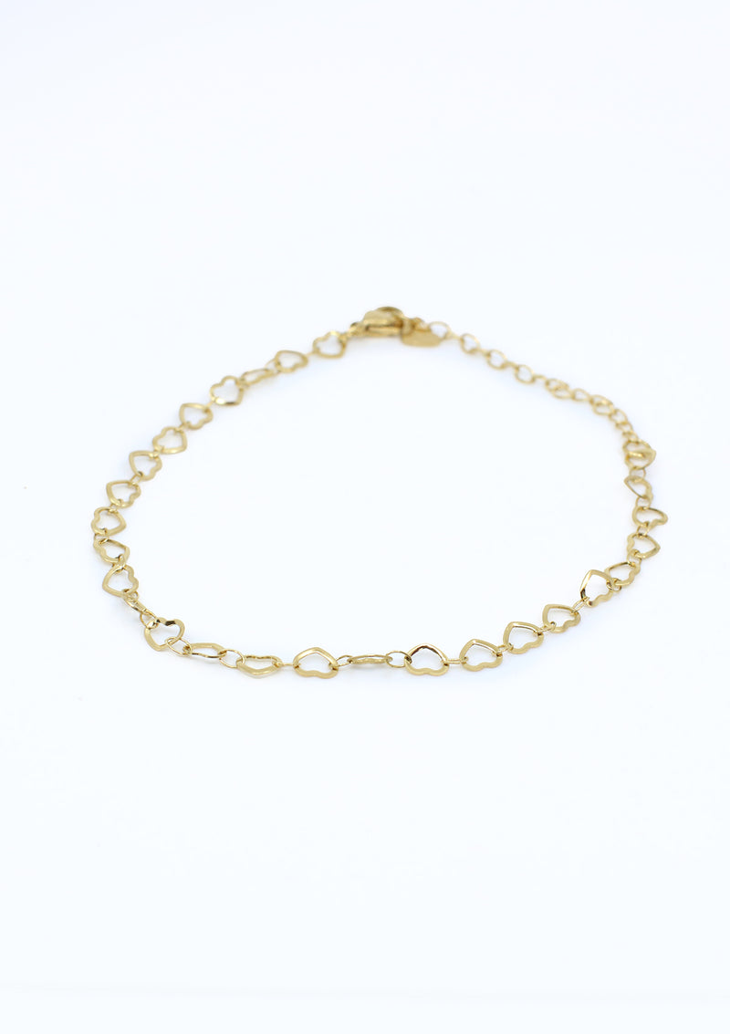 PP-3486-C Gold Hearts Stainless Steel Tobillera de Mujer