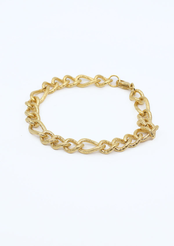 PP-3493 Gold Cuban Pulsera de Mujer