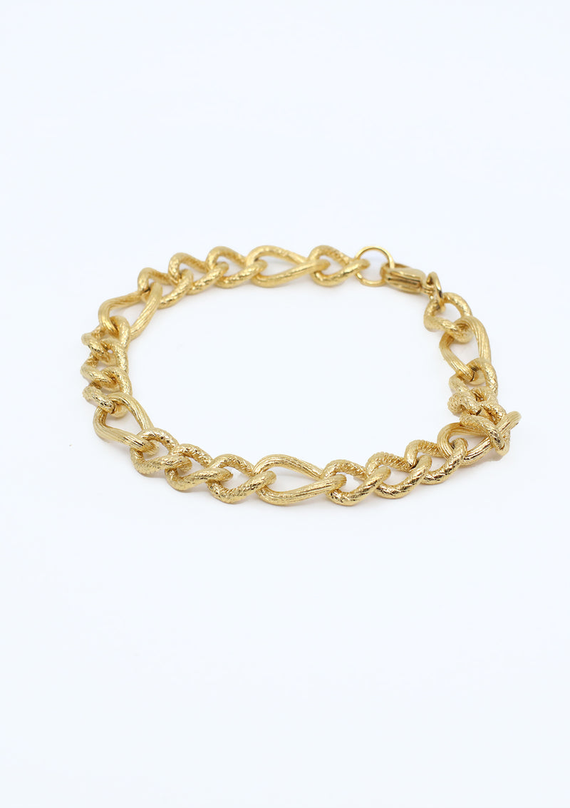 PP-3493 Gold Cuban Pulsera de Mujer