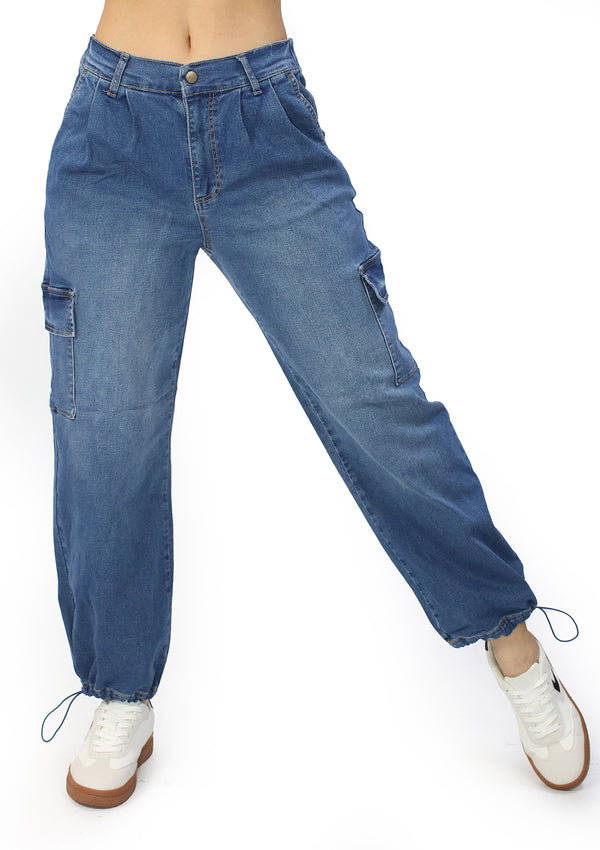 RE-25276-SU Denim Cargo Jogger de Mujer