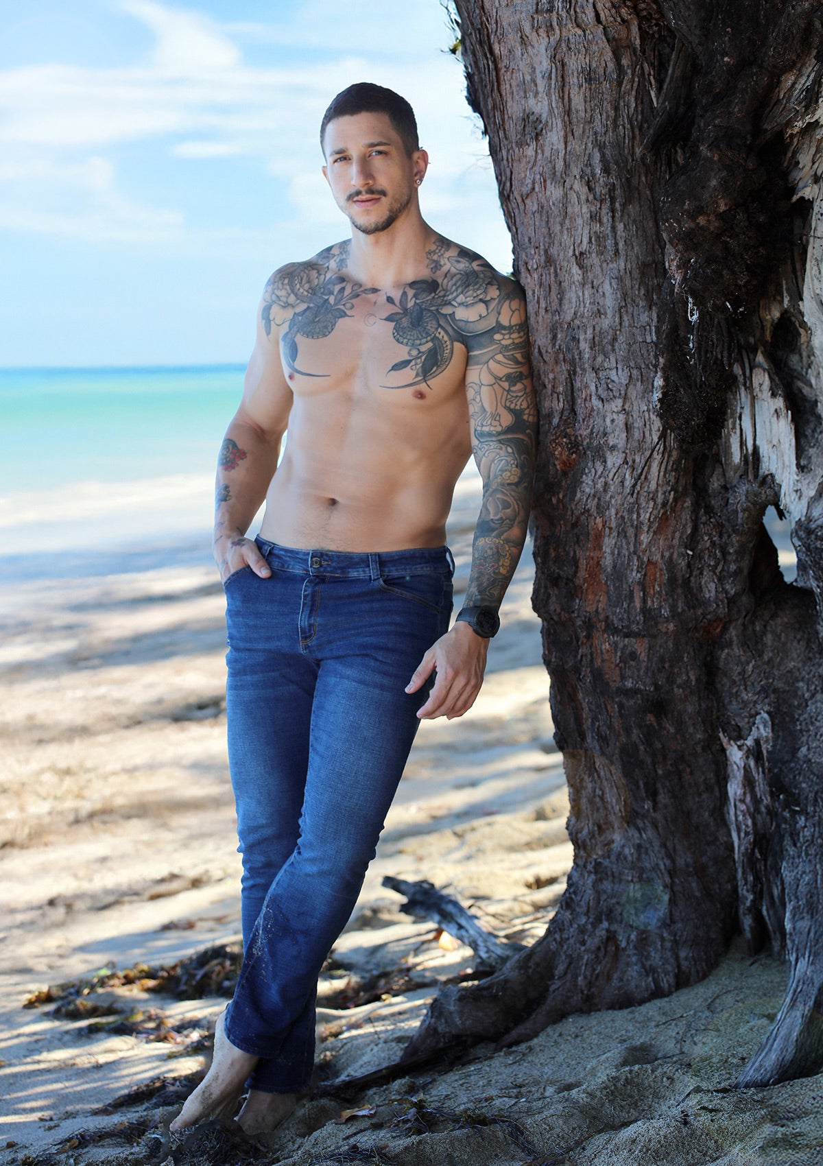 RN-001 Dark Denim Slim Fit Jeans Mens by Renness