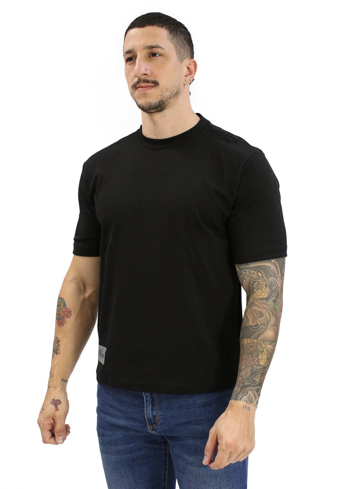 RN-002 Black Men's T-Shirt by Renness