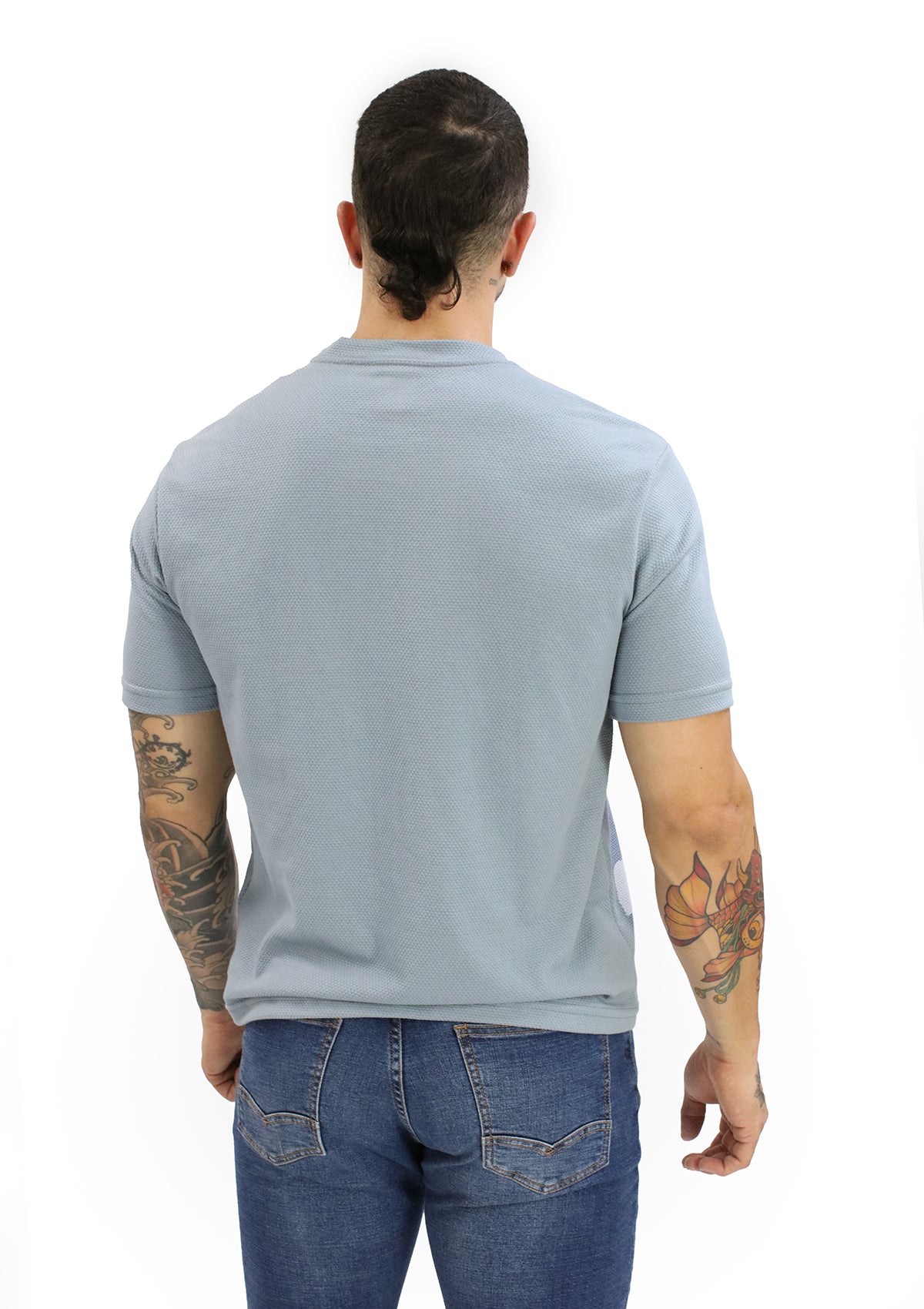 RN-003 Light Steel Blue Men's T-Shirt by Renness