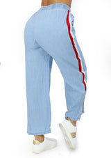 RU-MF-1800 Red Denim Pantalón Cargo de Mujer