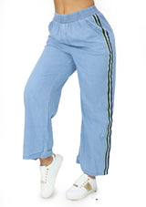 RU-MF-1800 Blue Denim Pantalón Cargo de Mujer