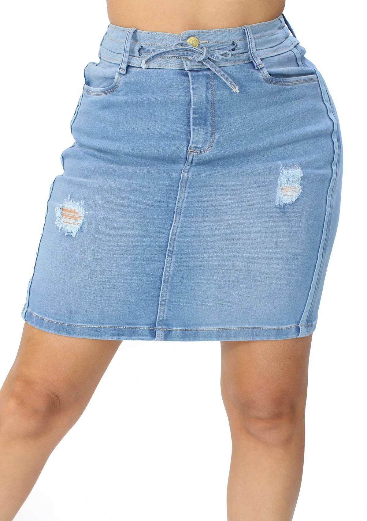 SC-2027 Light Denim Skirt Woman by Scarcha
