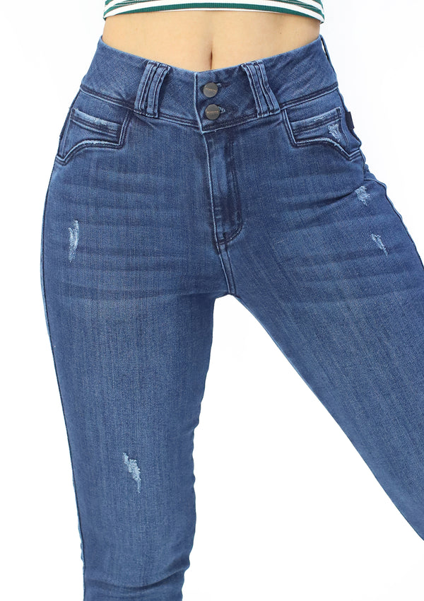 SC-21467 Medium Denim Skinny Jean Long by Scarcha