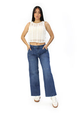 SC-21482 Medium Denim Straight Fit Jean by Scarcha
