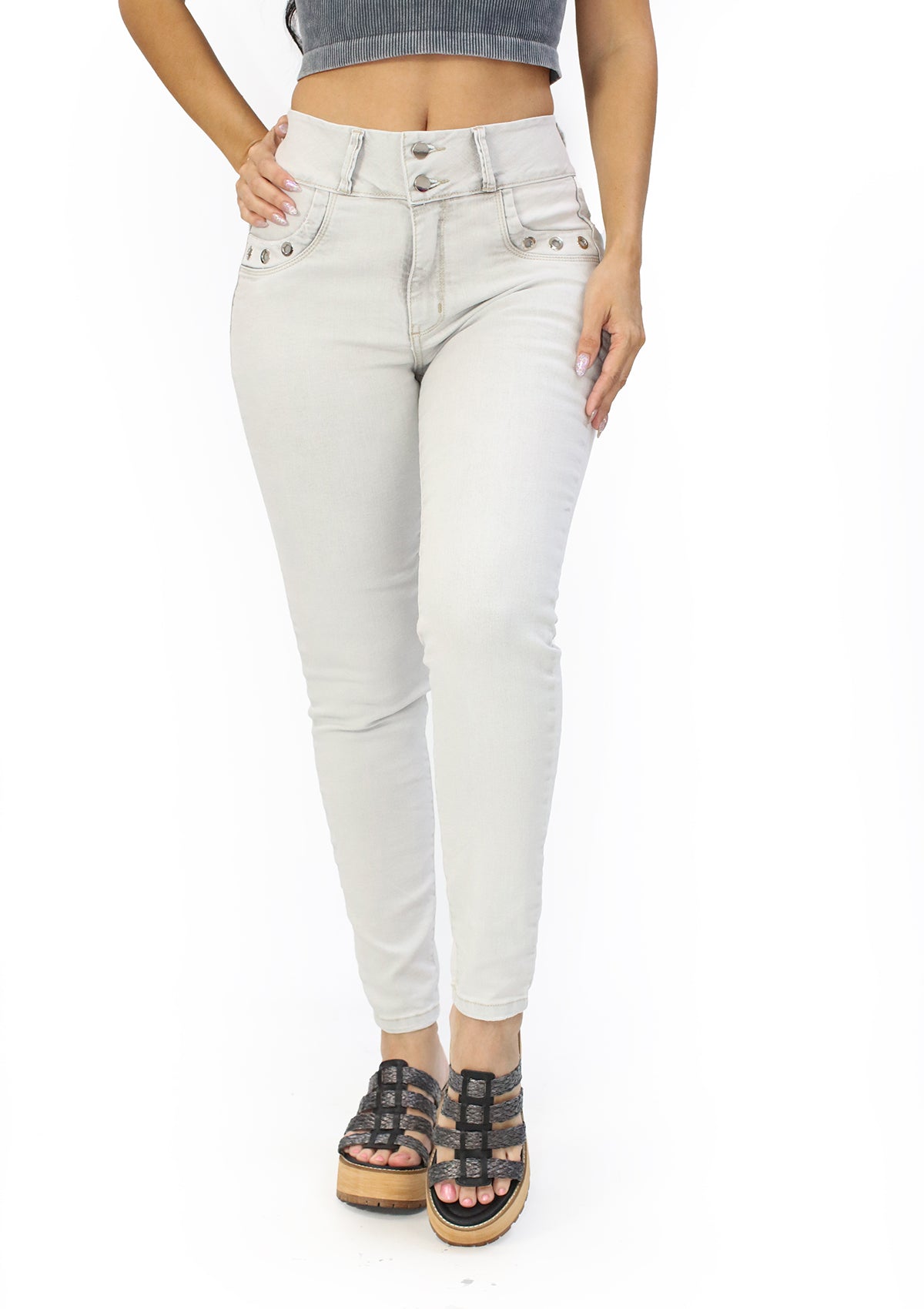SC-21483 Grey Denim Skinny Jean by Scarcha