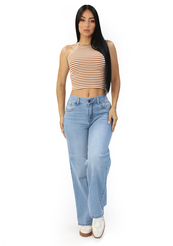 SC-21494 Light Denim Straight Fit Jean by Scarcha