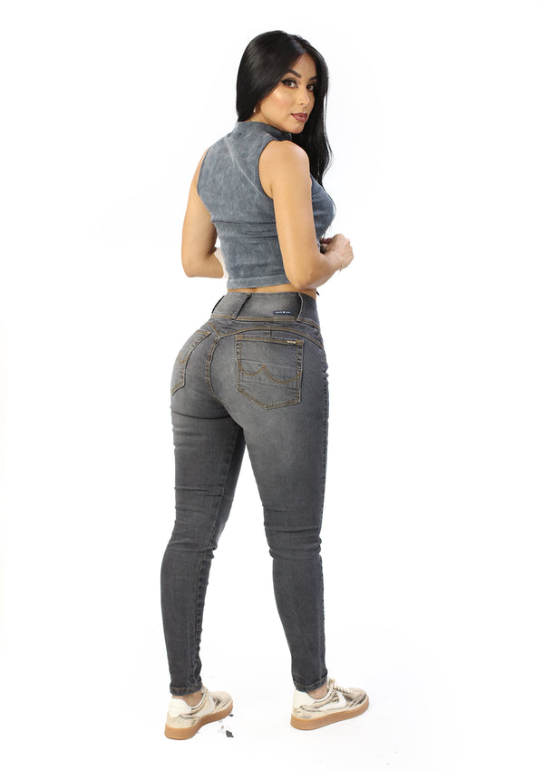 SC-21500 Black Denim Skinny Jean by Scarcha