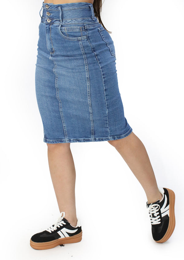 SC-21525 Medium Denim Skirt Woman by Scarcha