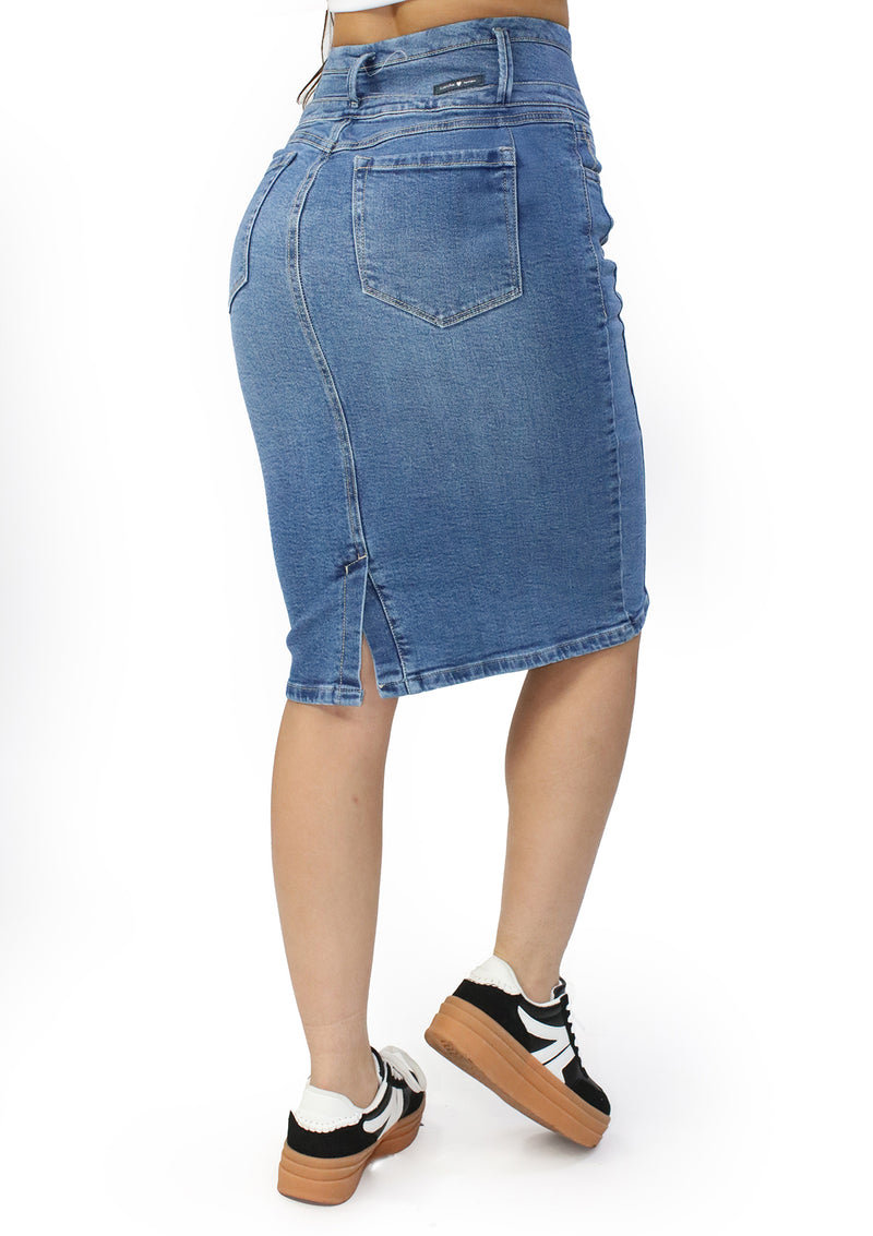 SC-21525 Medium Denim Skirt Woman by Scarcha