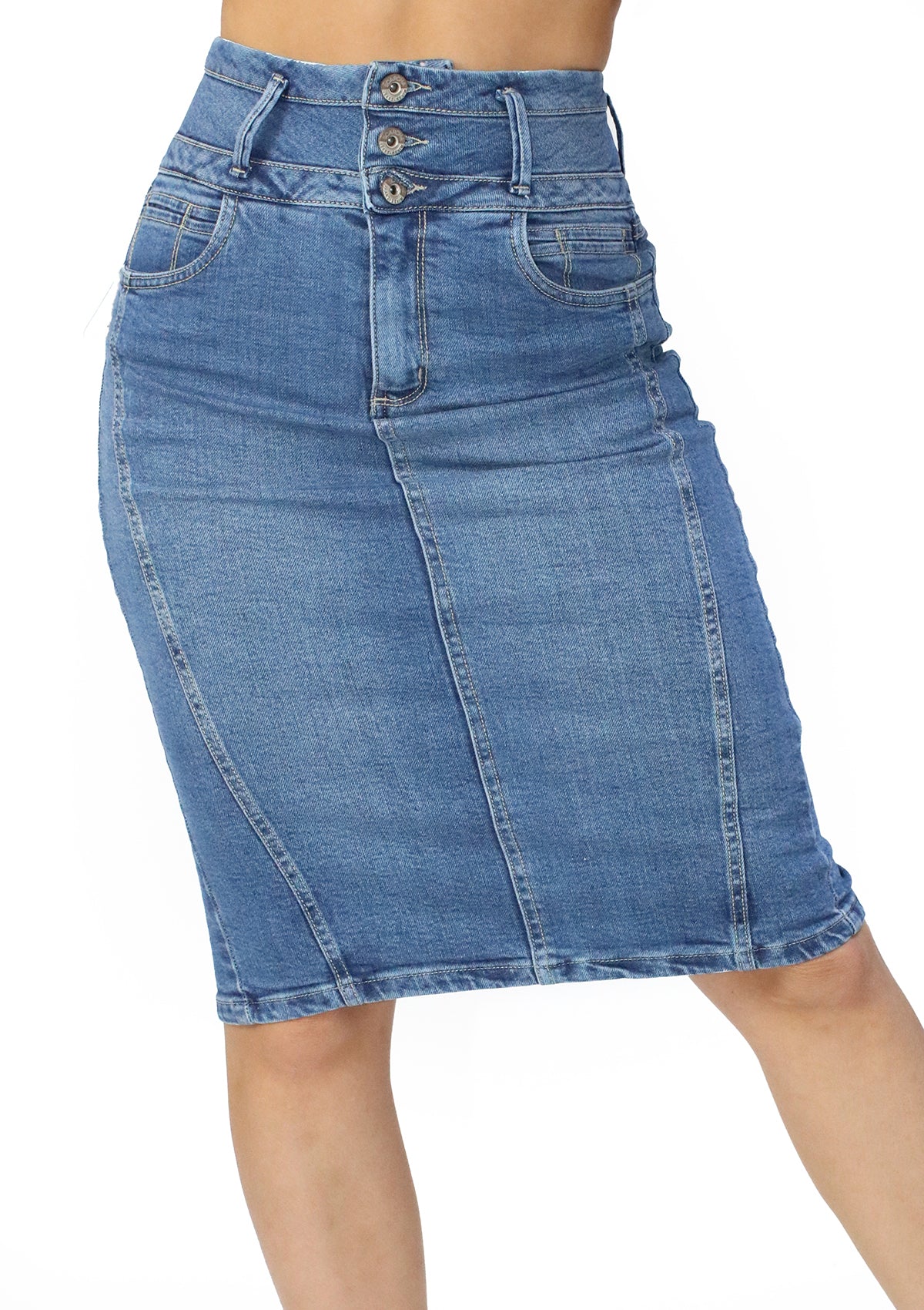 SC-21525 Medium Denim Skirt Woman by Scarcha
