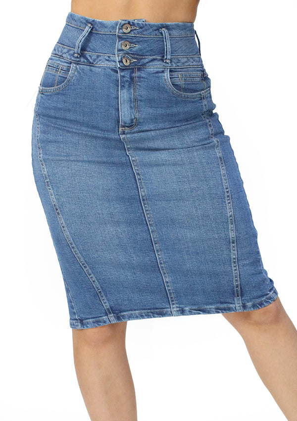 SC-21525 Medium Denim Skirt Woman by Scarcha