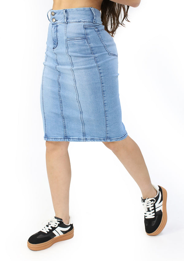SC-21526 Light Denim Skirt Woman by Scarcha