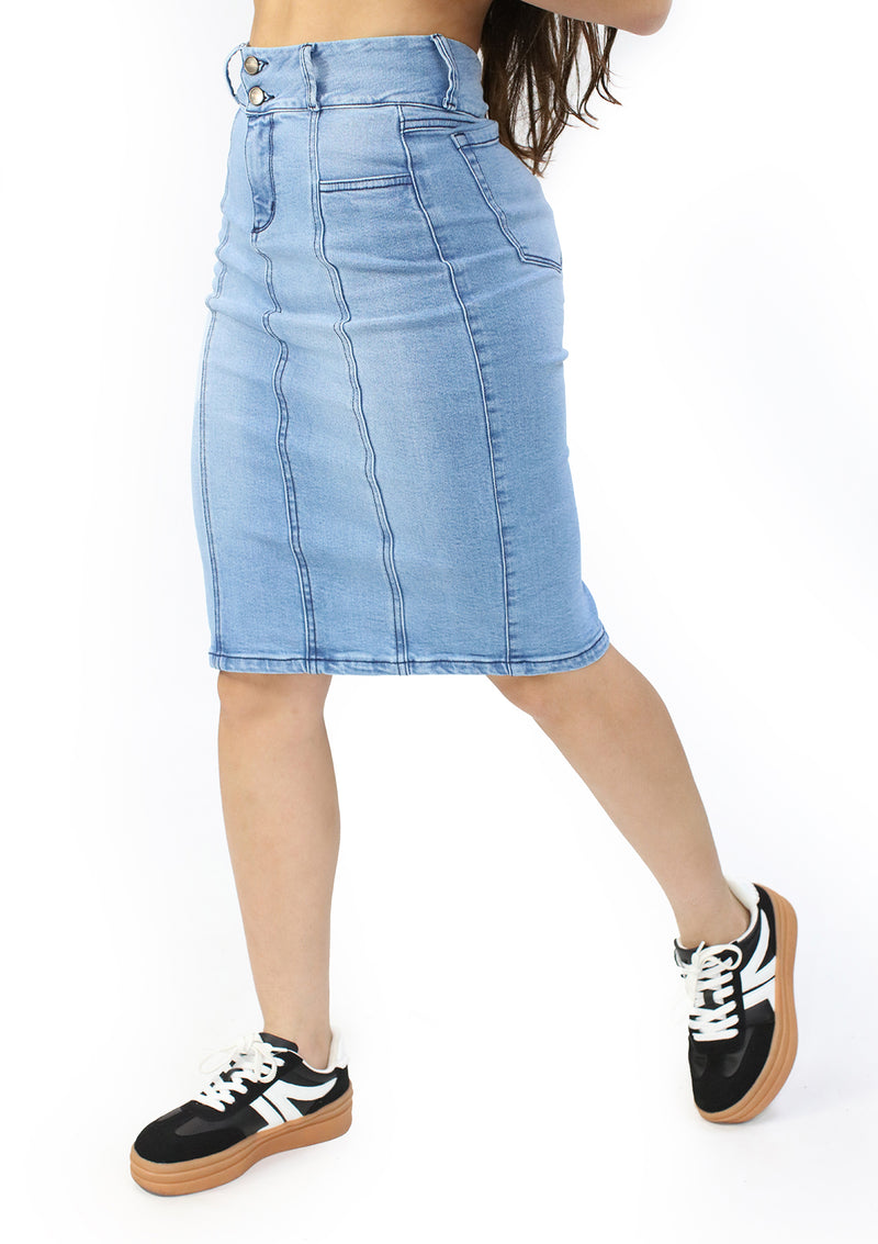 SC-21526 Light Denim Skirt Woman by Scarcha