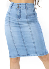 SC-21526 Light Denim Skirt Woman by Scarcha