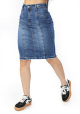 SC-21527 Medium Denim Skirt Woman by Scarcha