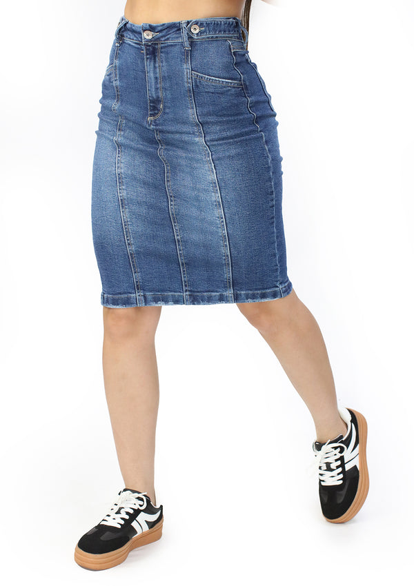 SC-21527 Medium Denim Skirt Woman by Scarcha