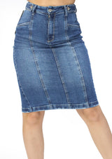 SC-21527 Medium Denim Skirt Woman by Scarcha